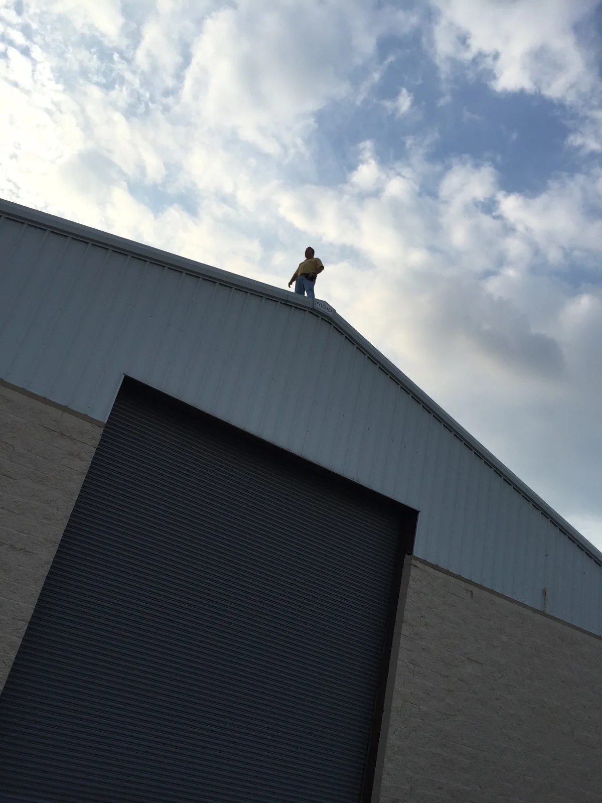 Way up on building
