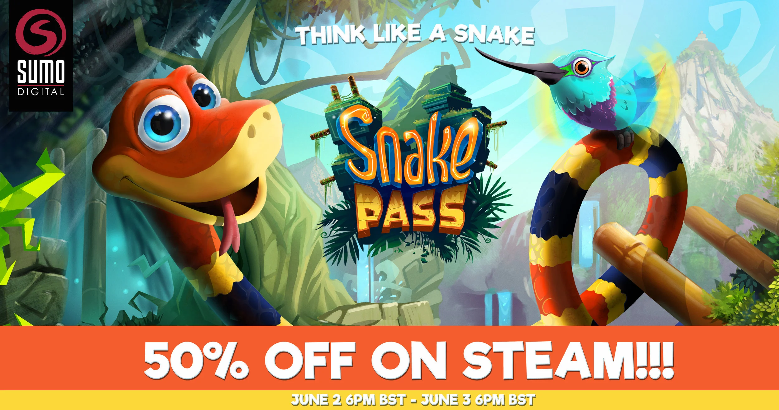 Sumo Digital Birthday Bash Steam Flash Sale Snake Pass