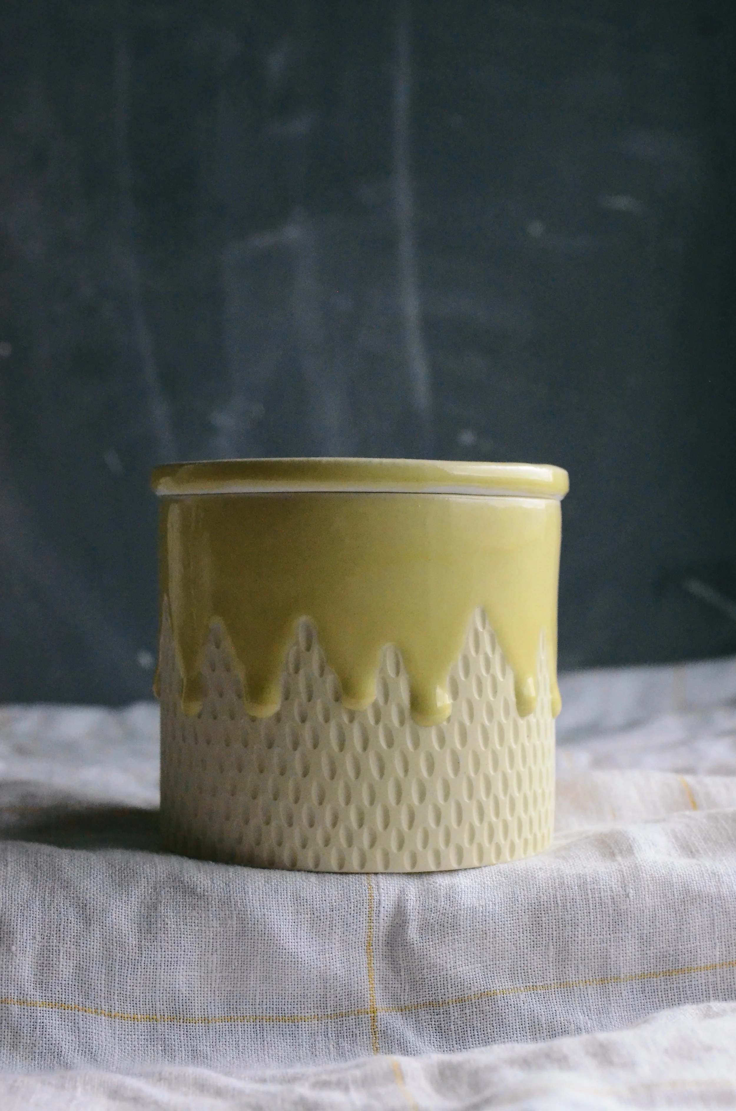 Preorder Yellow Carved Drip Butter Keeper