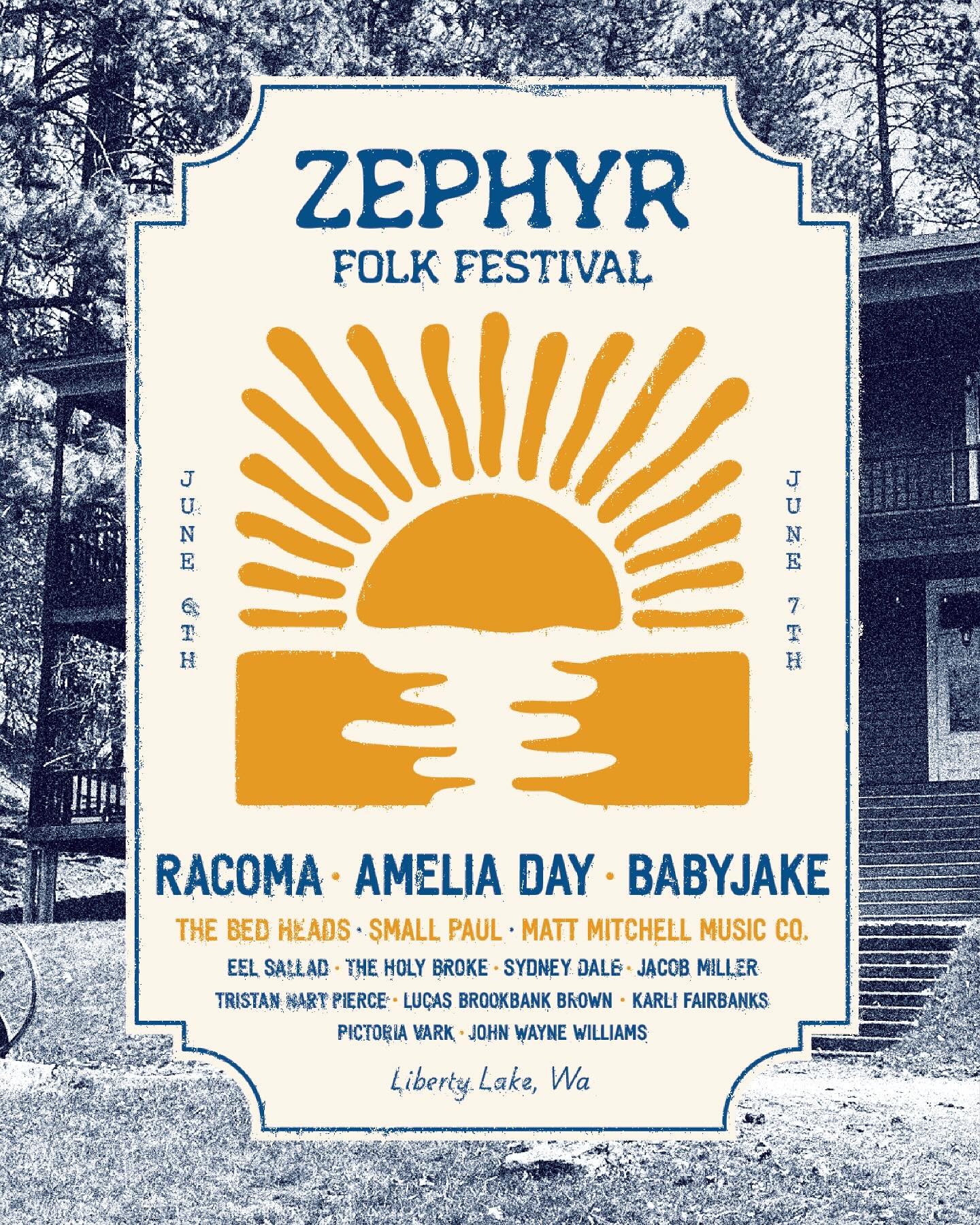 Zephyr Folk Festival brings you your fix of local, regional, and nationally performing acts - all performing lakeside at @zephyrlibertylake on Friday, June 6th and Saturday, June 7th in Liberty Lake, WA!

$40 Day Passes

$60 Weekend Passes

PASSES ON