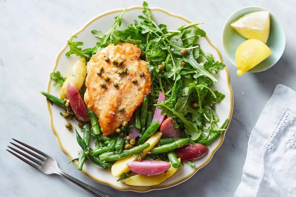 Lip-Smacking Chicken Piccata with Arugula Salad