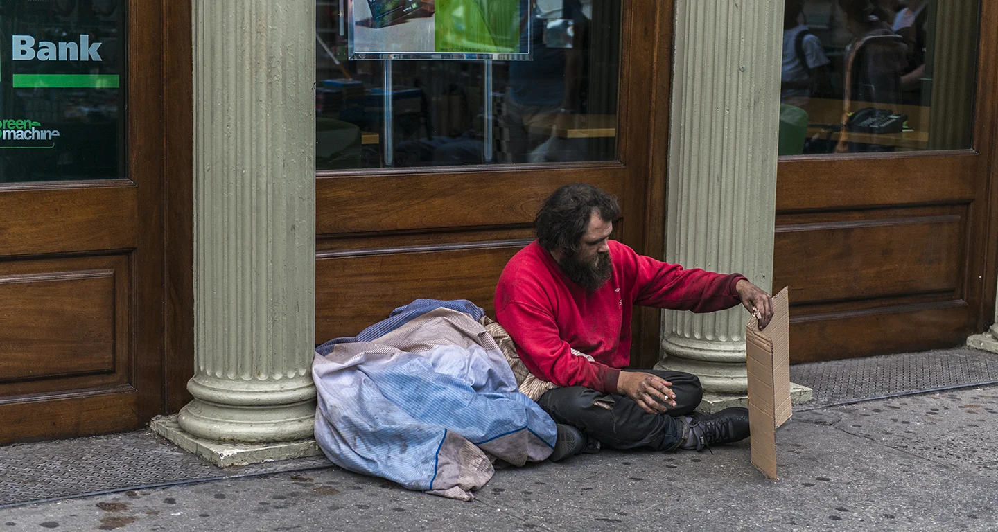 Homeless Man - Sitting at TD Bank