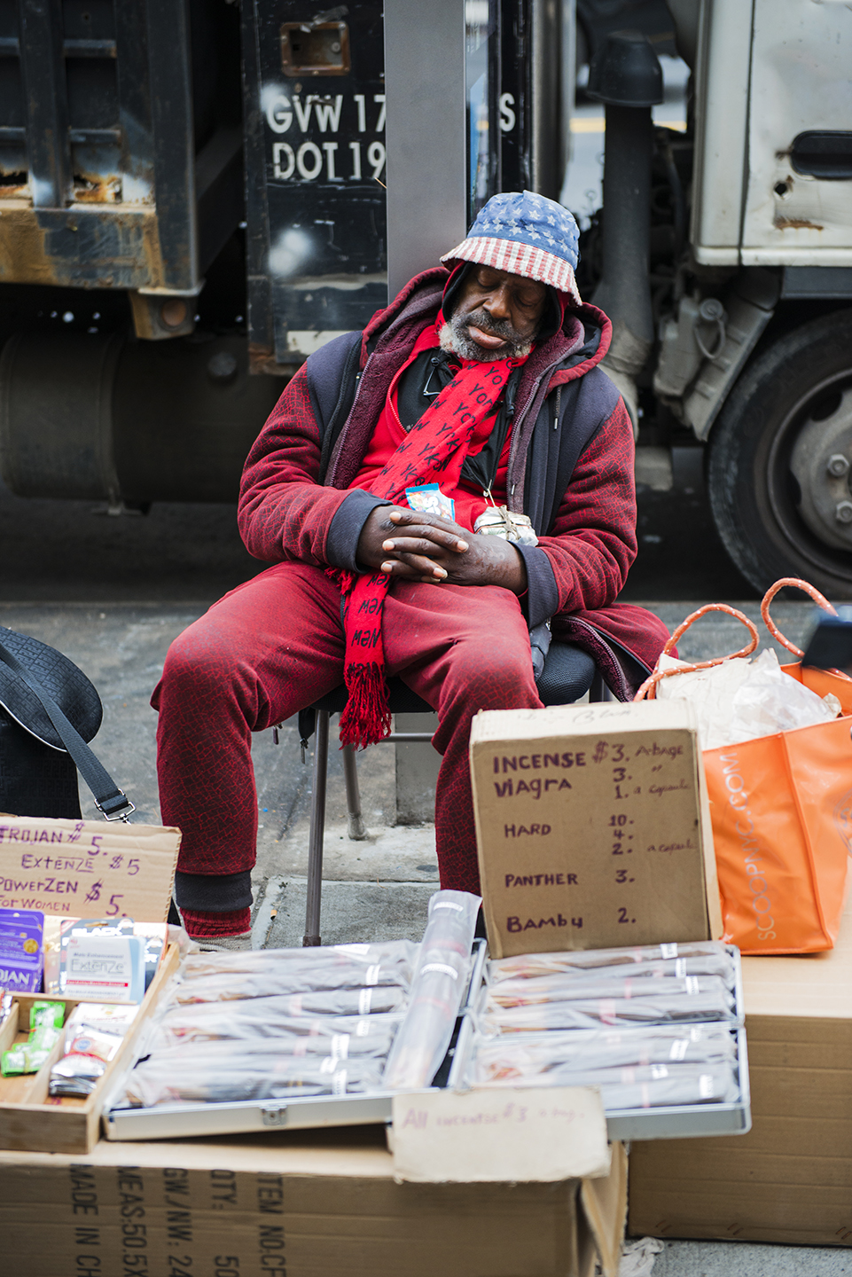 Napping Street Vendor