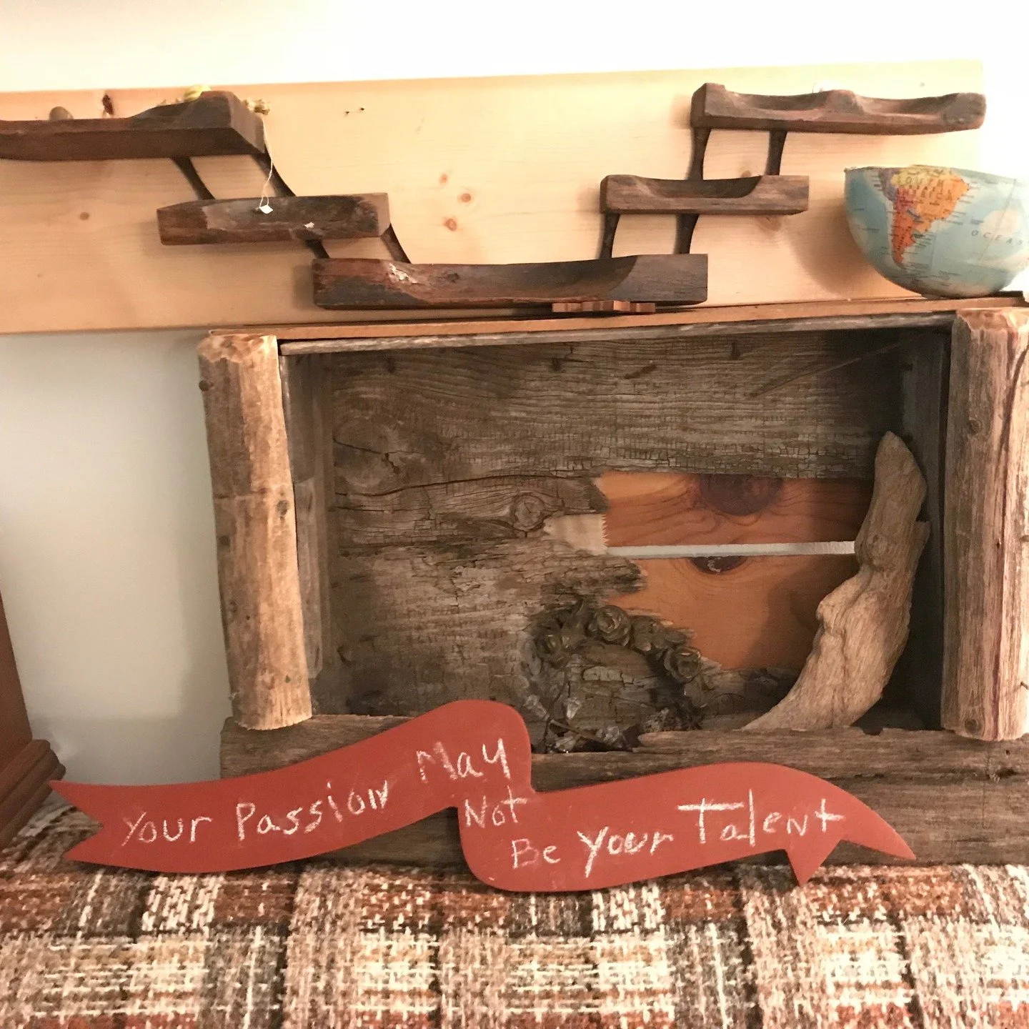 There are other pieces, many were given away. This is not one of her pieces in that it was not left as you see it, but it states what many artists may fear. It certainly was her concern. She never offered her work for sale or showed it, she did it be