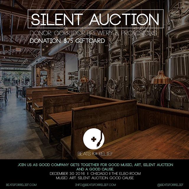 Dryhop sister brewery @corridorchicago will be a nice touch to our silent auction table! Known for their beer and vinyls! What's better than that? #beatsforrelief #chicagomusic #craftbeer