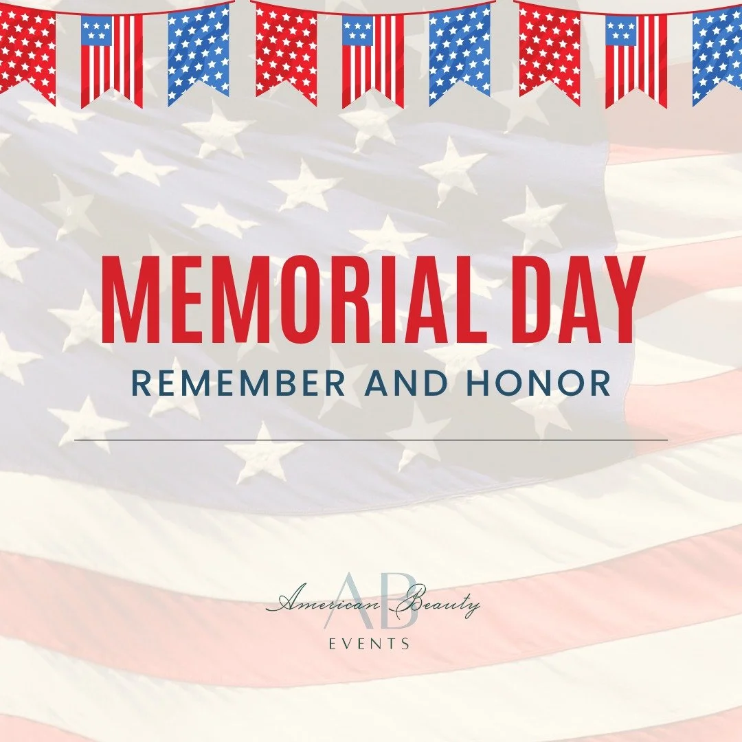 Wishing everyone a meaningful and safe Memorial Day as we reflect with gratitude on those who served. ❤️🤍💙

#MemorialDay #RememberAndHonor #AmericanBeautyEvents #MemorialDayWeekend #HonorAndRemember