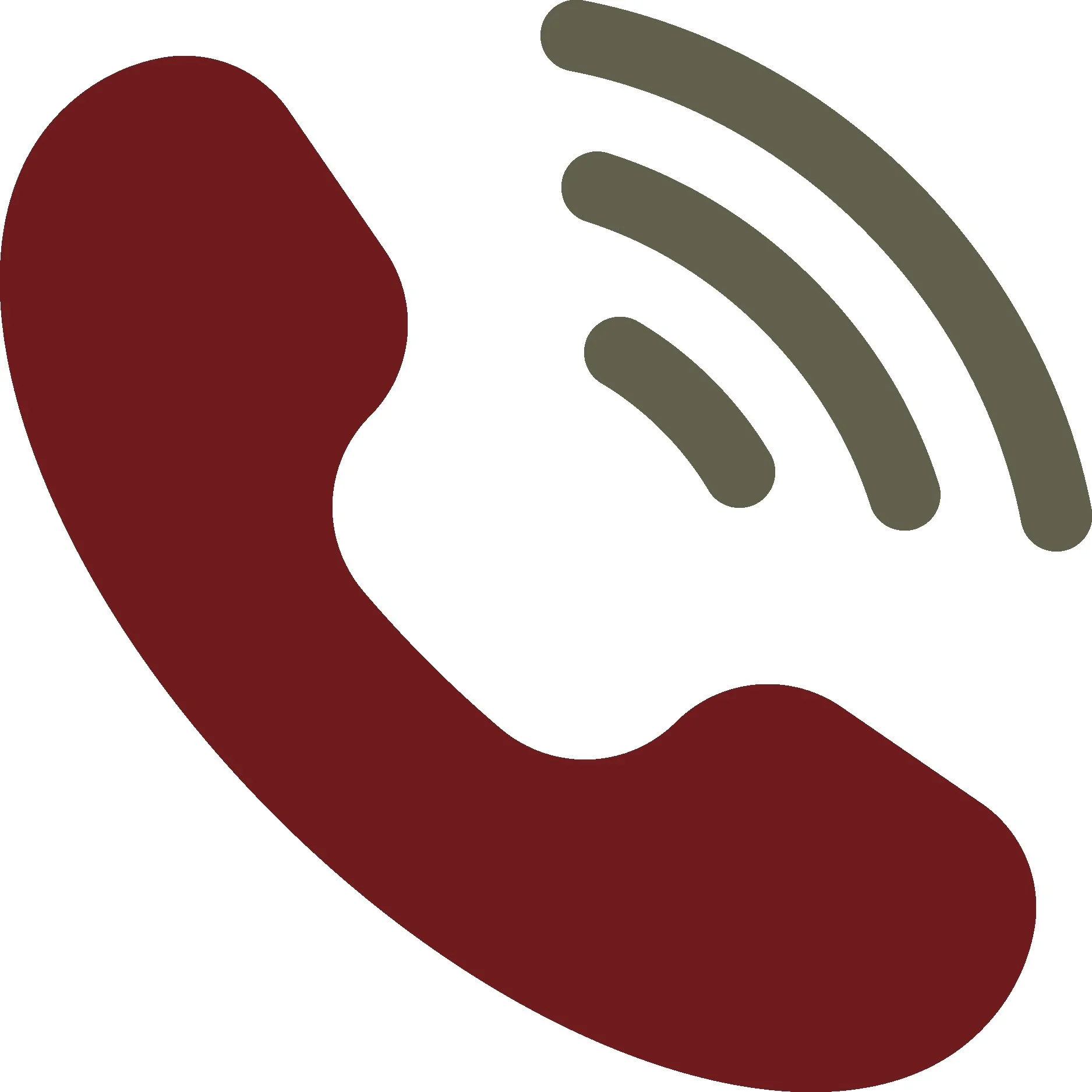 Icon of a telephone receiver with Wi-Fi signal waves.