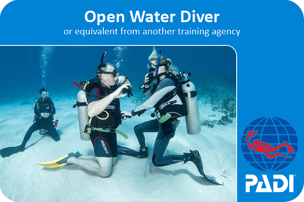 PADI open water certification card that you can earn at coconut tree divers whilst learning to scuba dive.