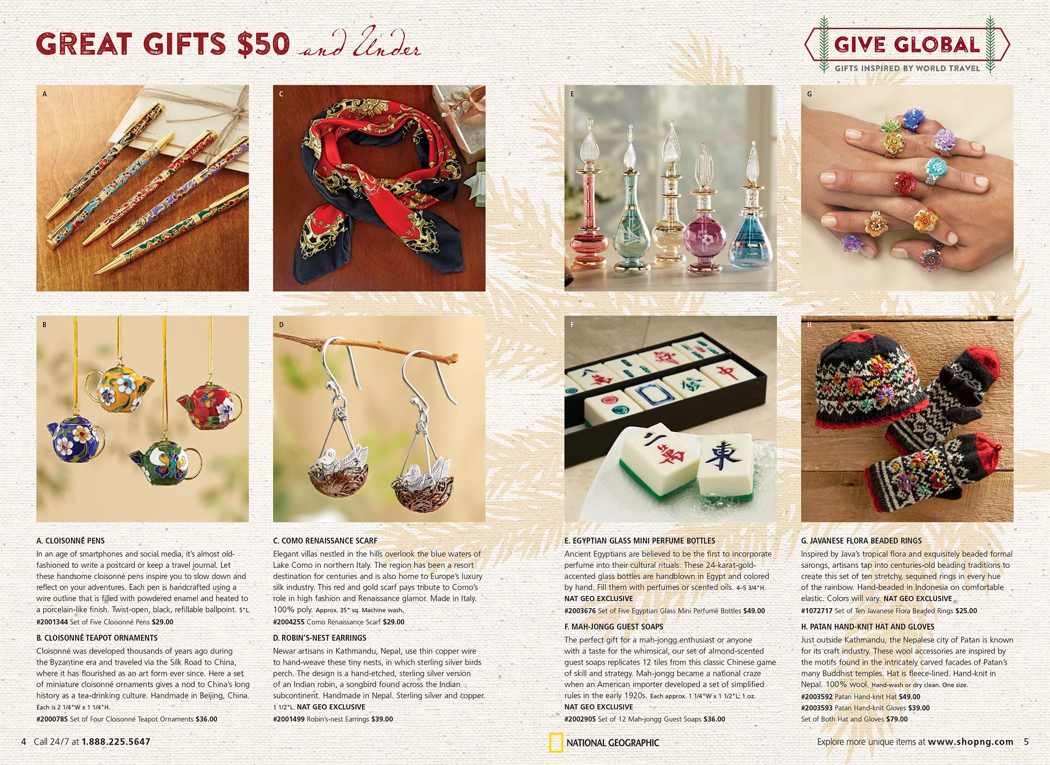 National Geographic Store catalog, Holiday 2016: gift grid