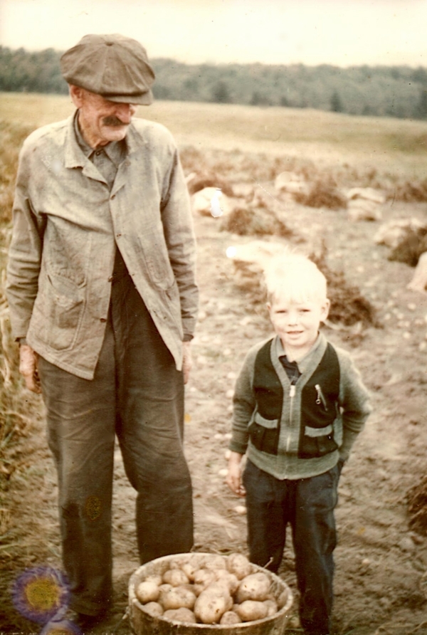 Neil's great-grandfather, James, with his grandson, Andy (Neil's father)
