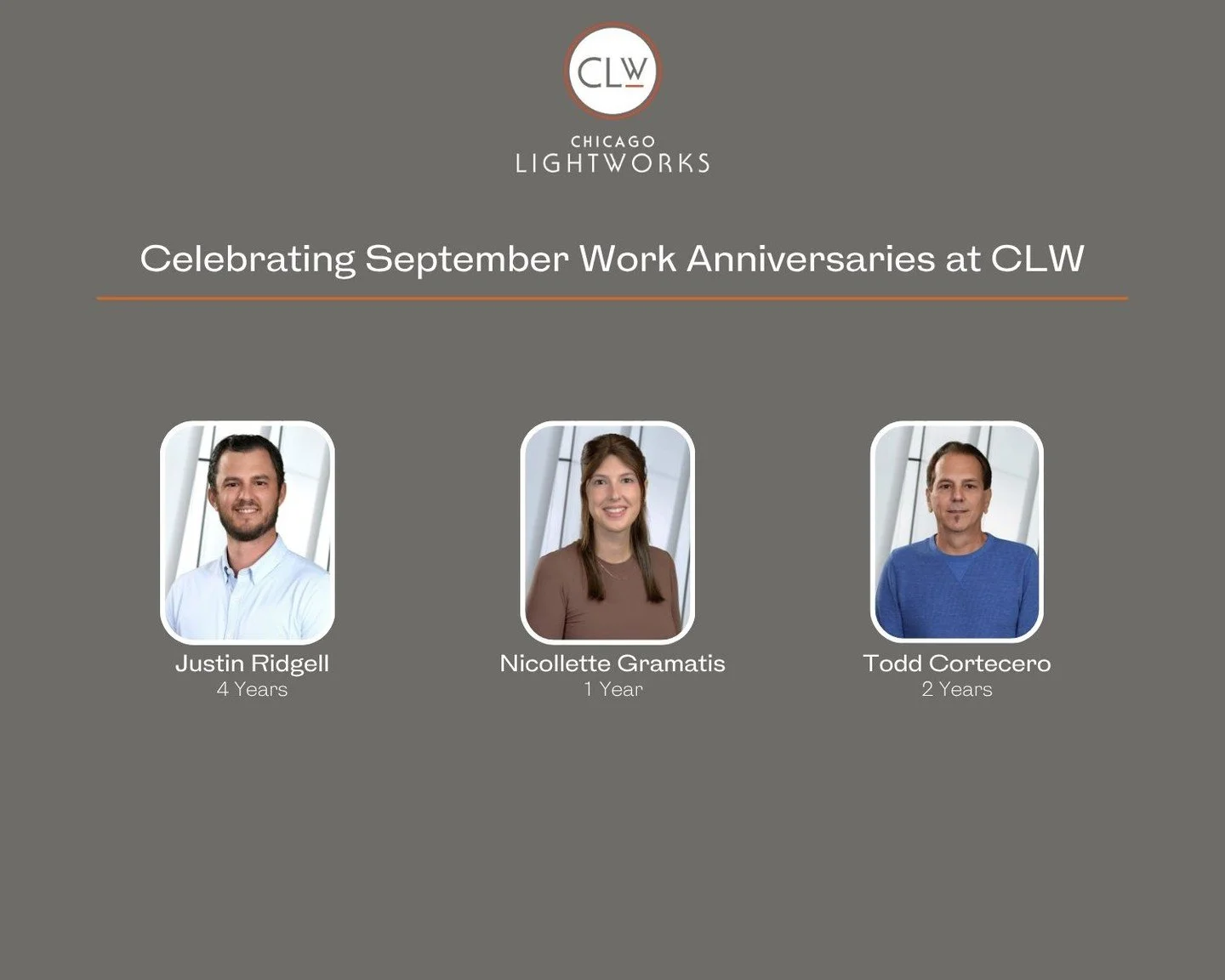 🎉 Help us celebrate the work anniversaries of our team members, Justin, Nicollette, and Todd! Thank you for growing with us and helping shape our journey, we are grateful to have you on our tea!. 🌟👏 

#WorkAnniversary #TeamCelebration #ChicagoLigh