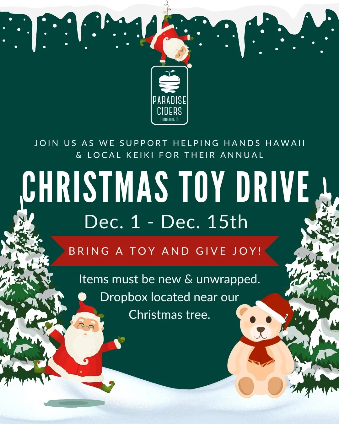 Christmas Toy Drive in partnership with Helping Hands Hawaii