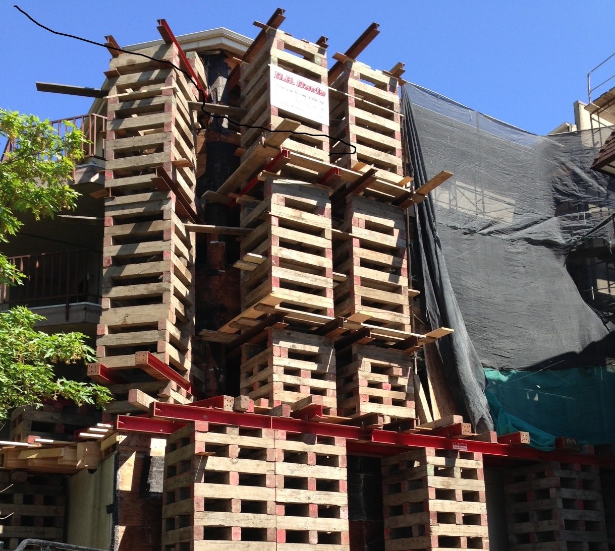 5th Ave NE Hilcrest Apartment Rebuild performed by BSC. Major structural members had rotted through, necessitating careful phasing, shoring, and rebuilding while cooperating with resident tenants.