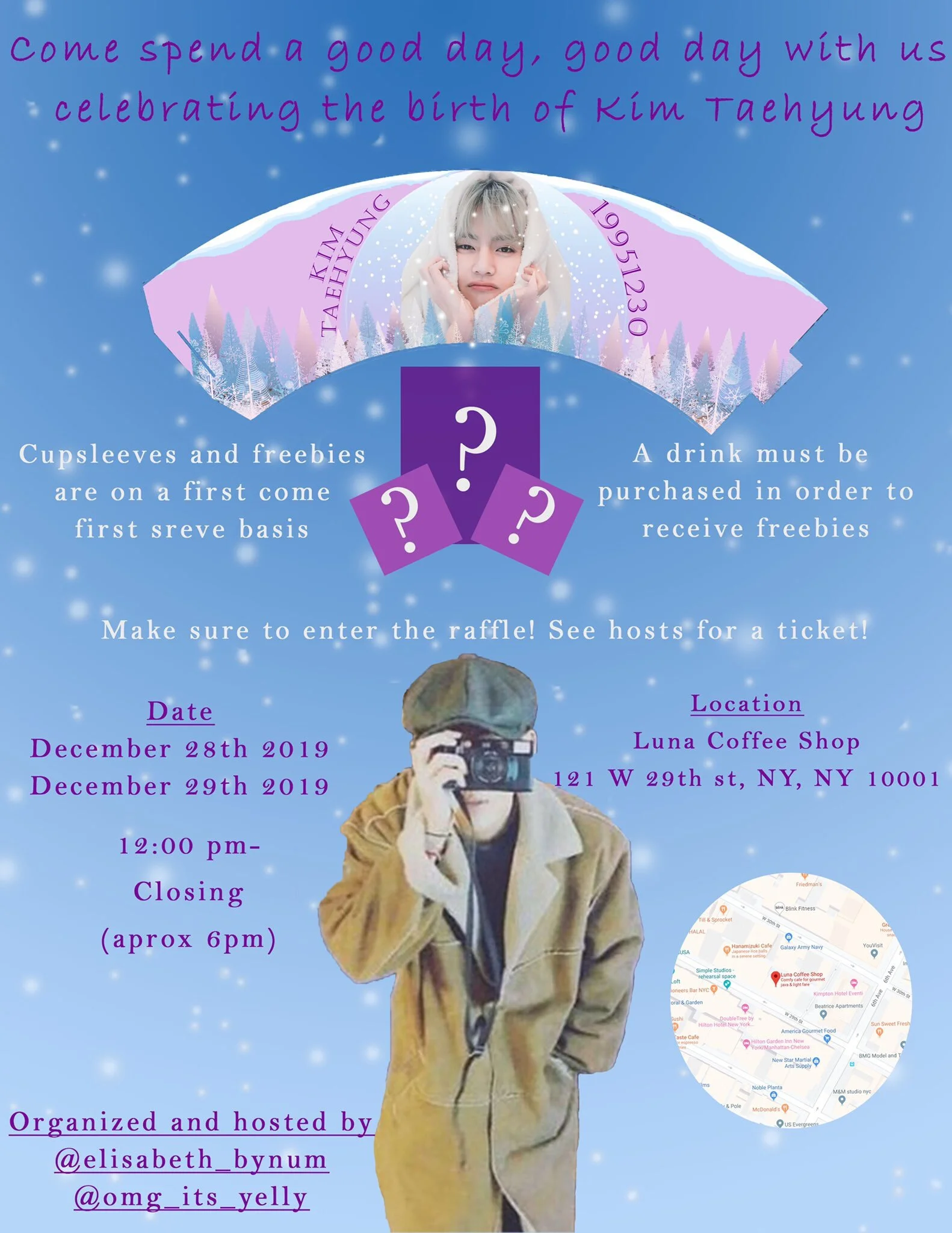 Kim Taehyung S Birthday Cafe Event Luna Coffee Shop kim taehyung s birthday cafe event