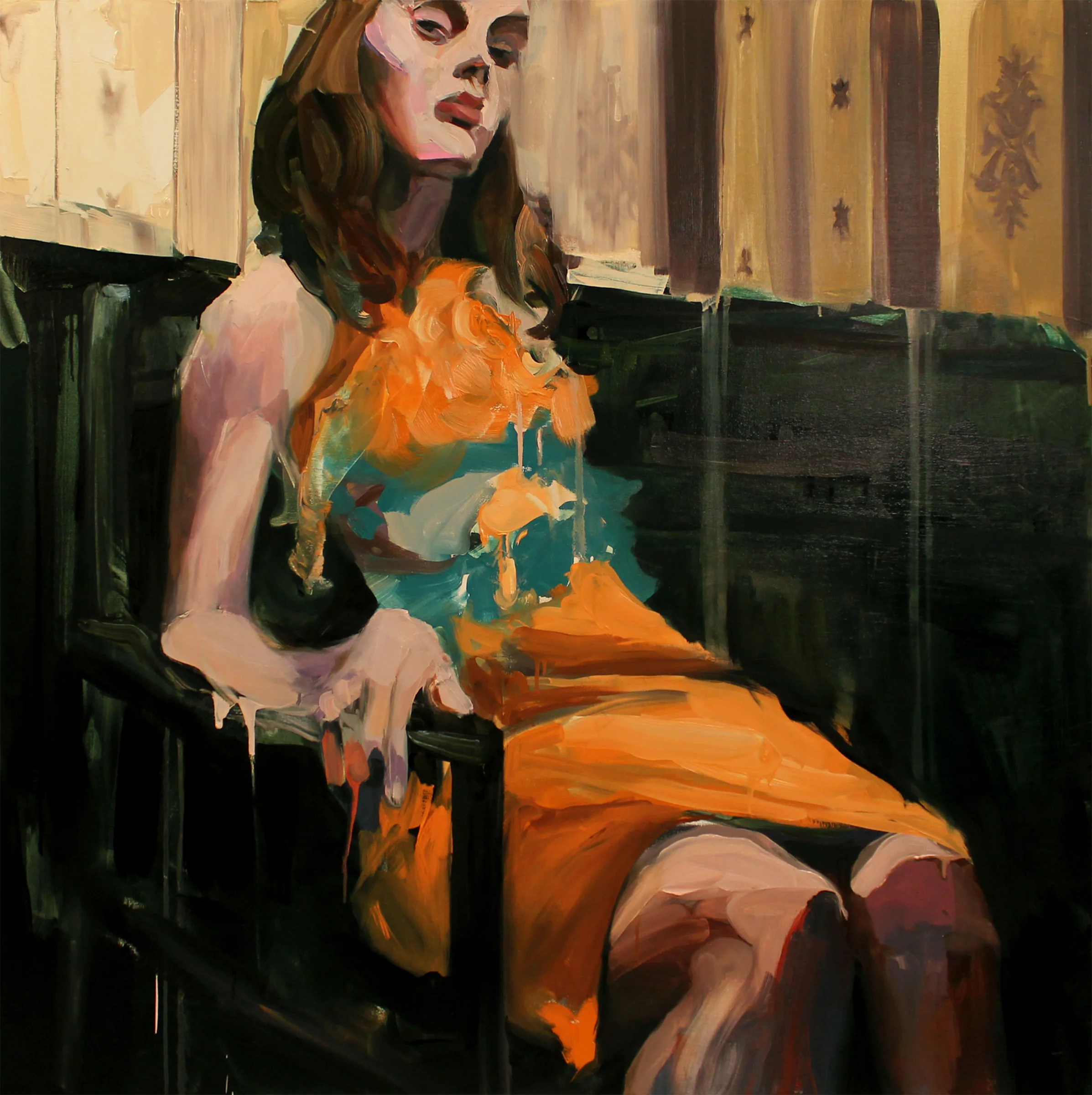 Picker , 2016, oil on canvas, 48"x 48"