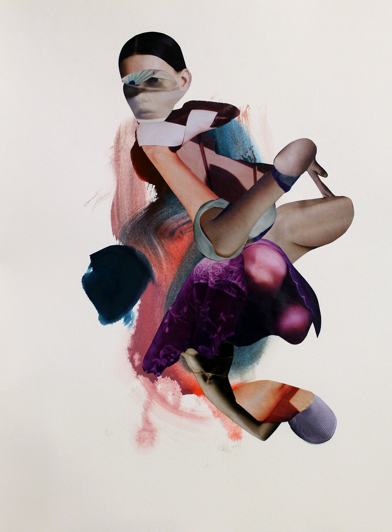   Wisp , 2014, mixed media collage and gouache on paper 