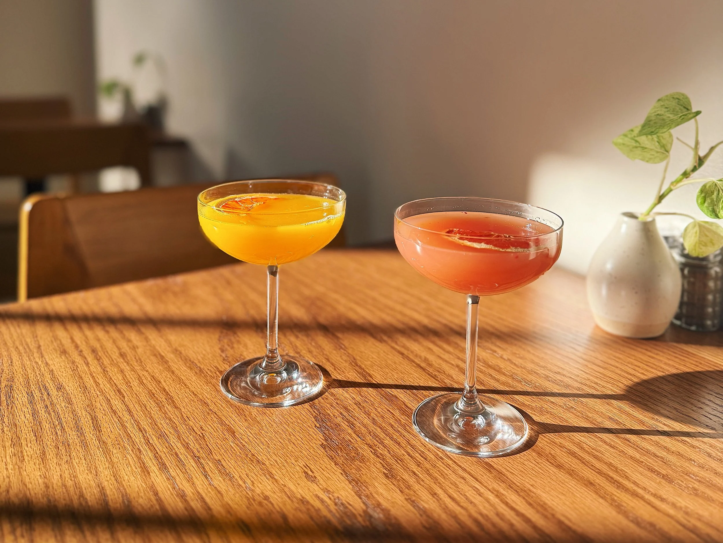 mimosas with freshly squeezed citrus