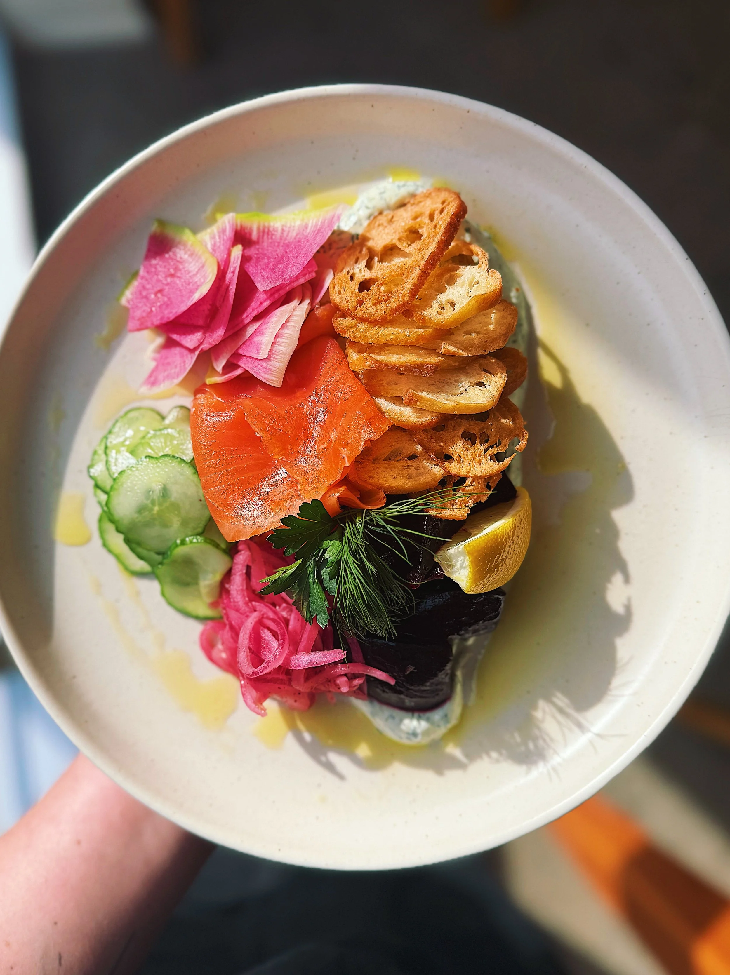 smoked coho salmon plate