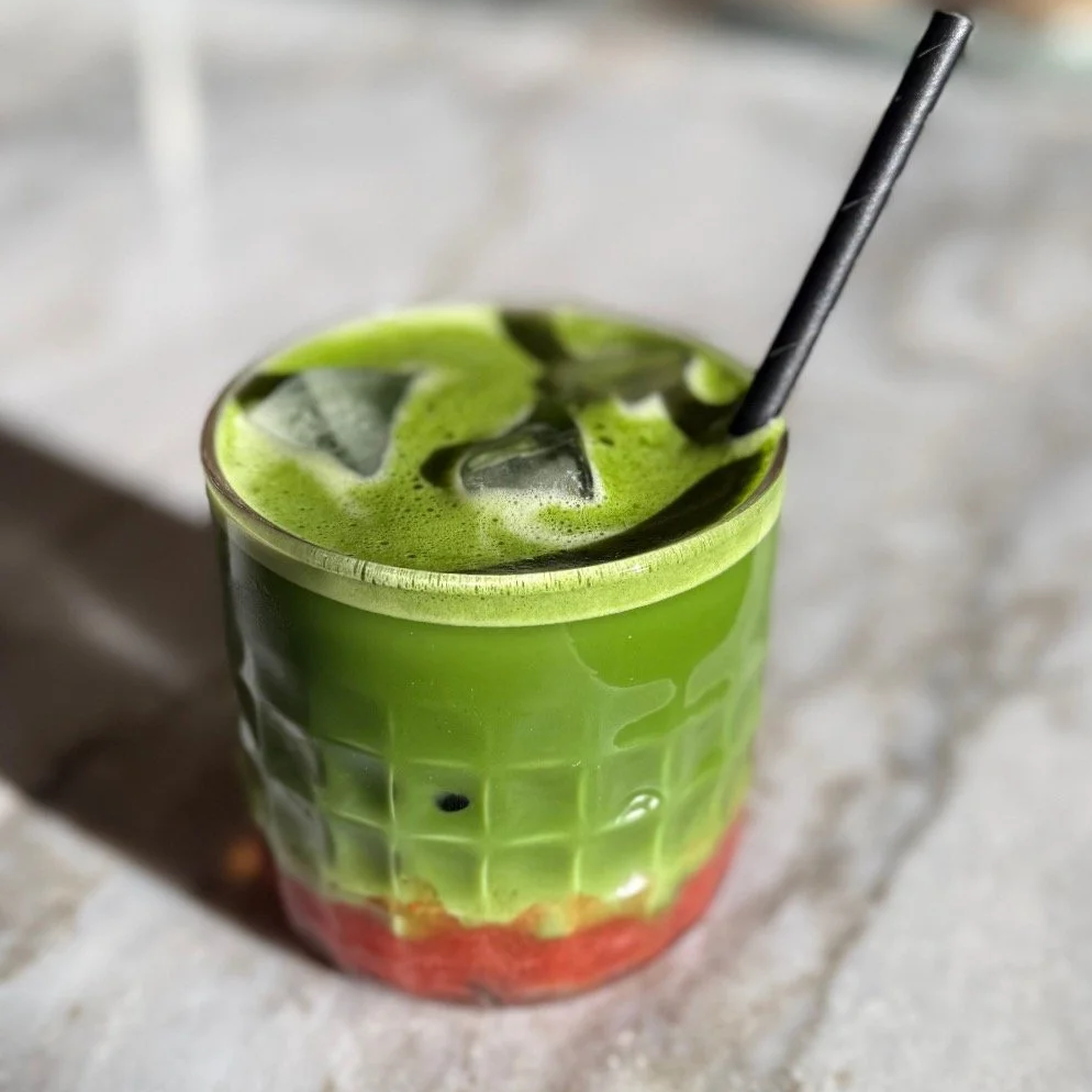 strawberry iced matcha