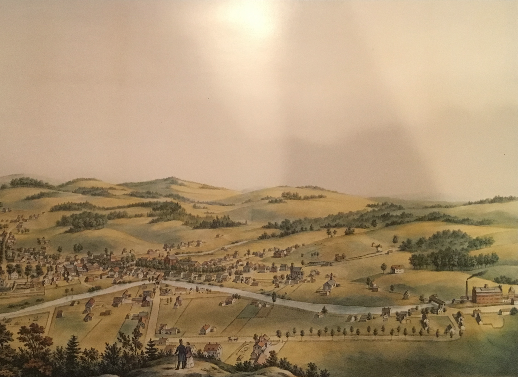 View of Woodstock Village from Mount Tom, 1859