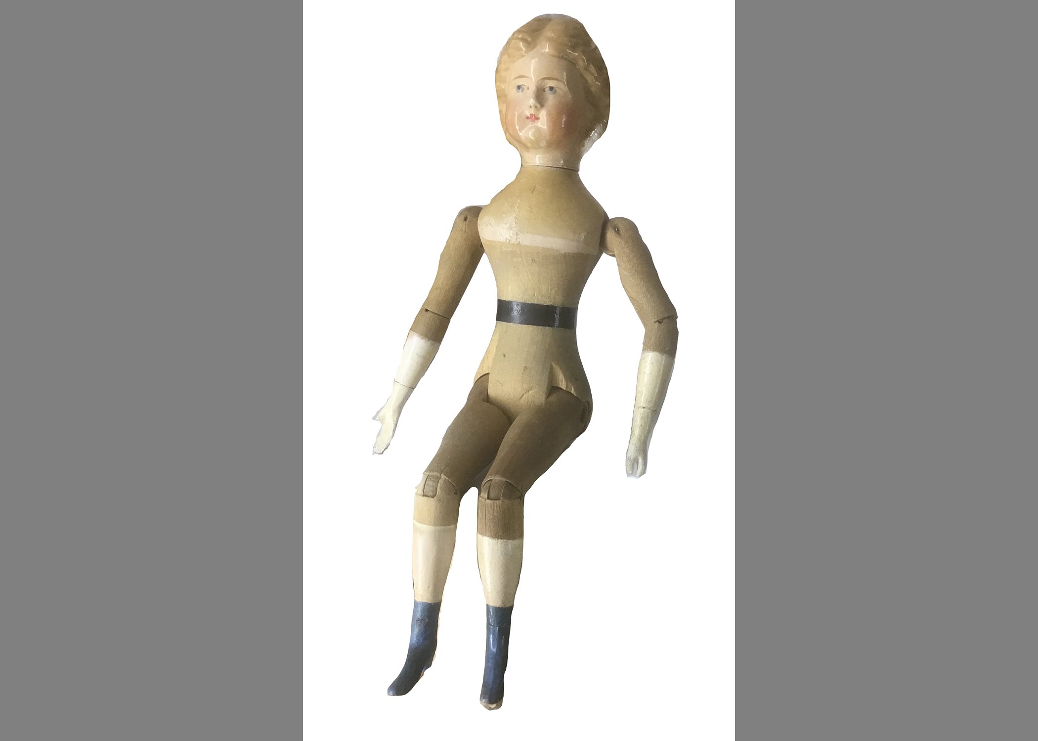Wooden Doll Circa, 1870s-1880s