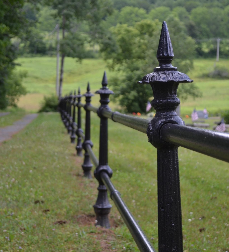This park fence was later removed and erected at the Taftsville Cemetery.