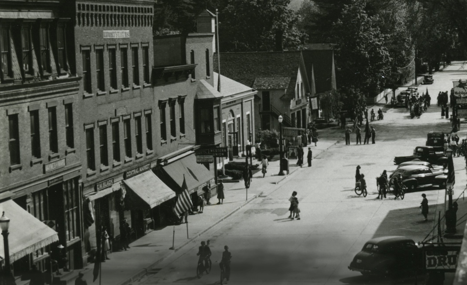 If you jump really high in the air (or - for those less adventurous - look out a second-story window) this would be your view of Central Street looking east.
