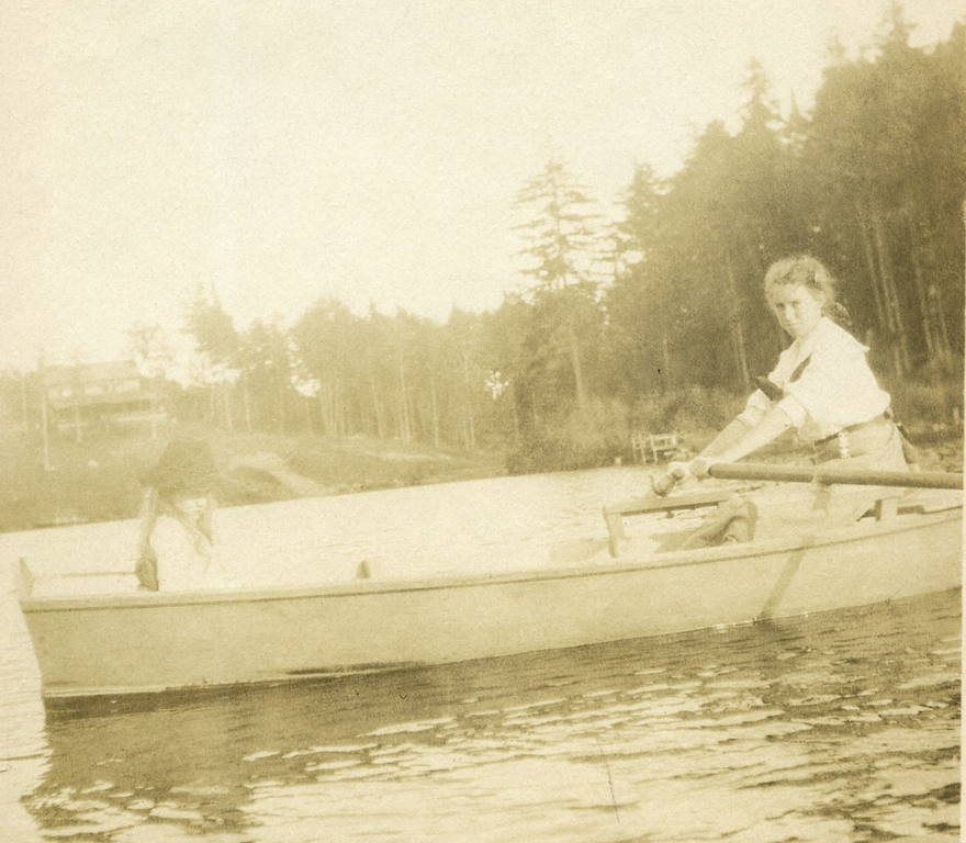 while the older girls are shown canoeing…