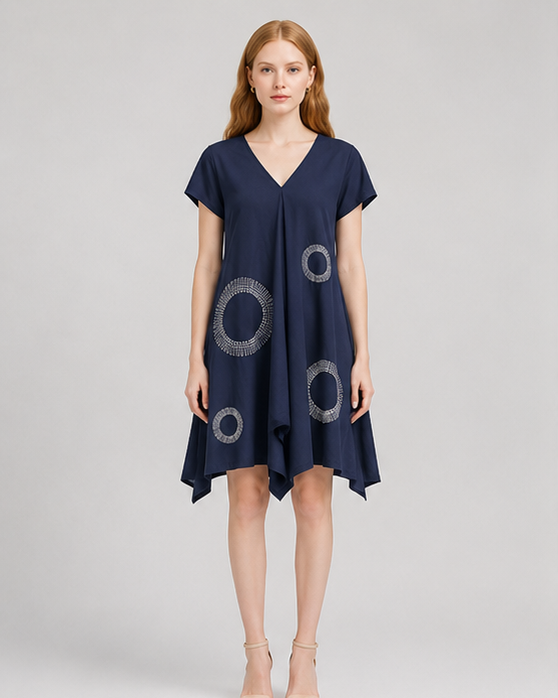 Abstract Circle Midi Dress