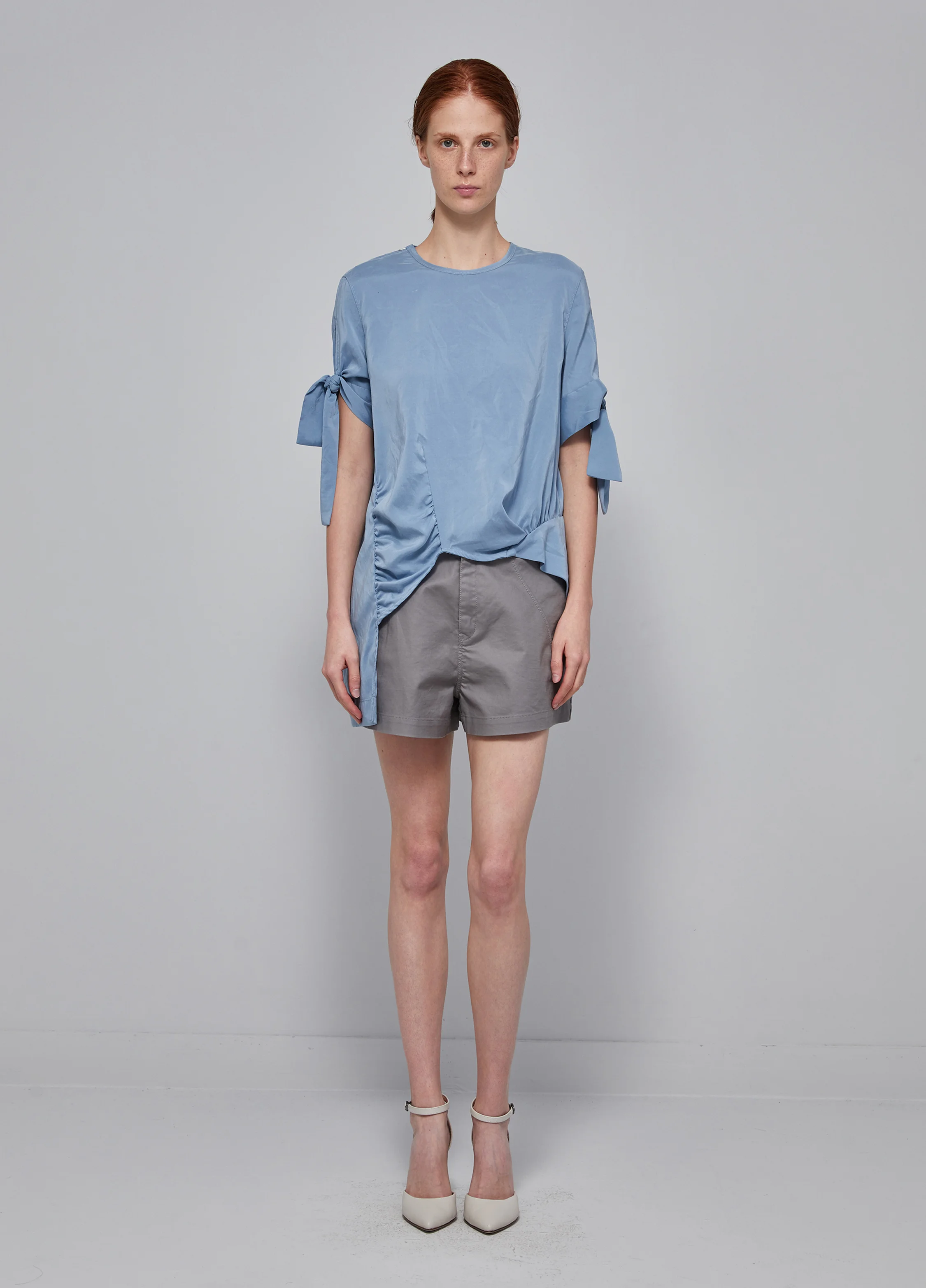 high rise cotton shorts