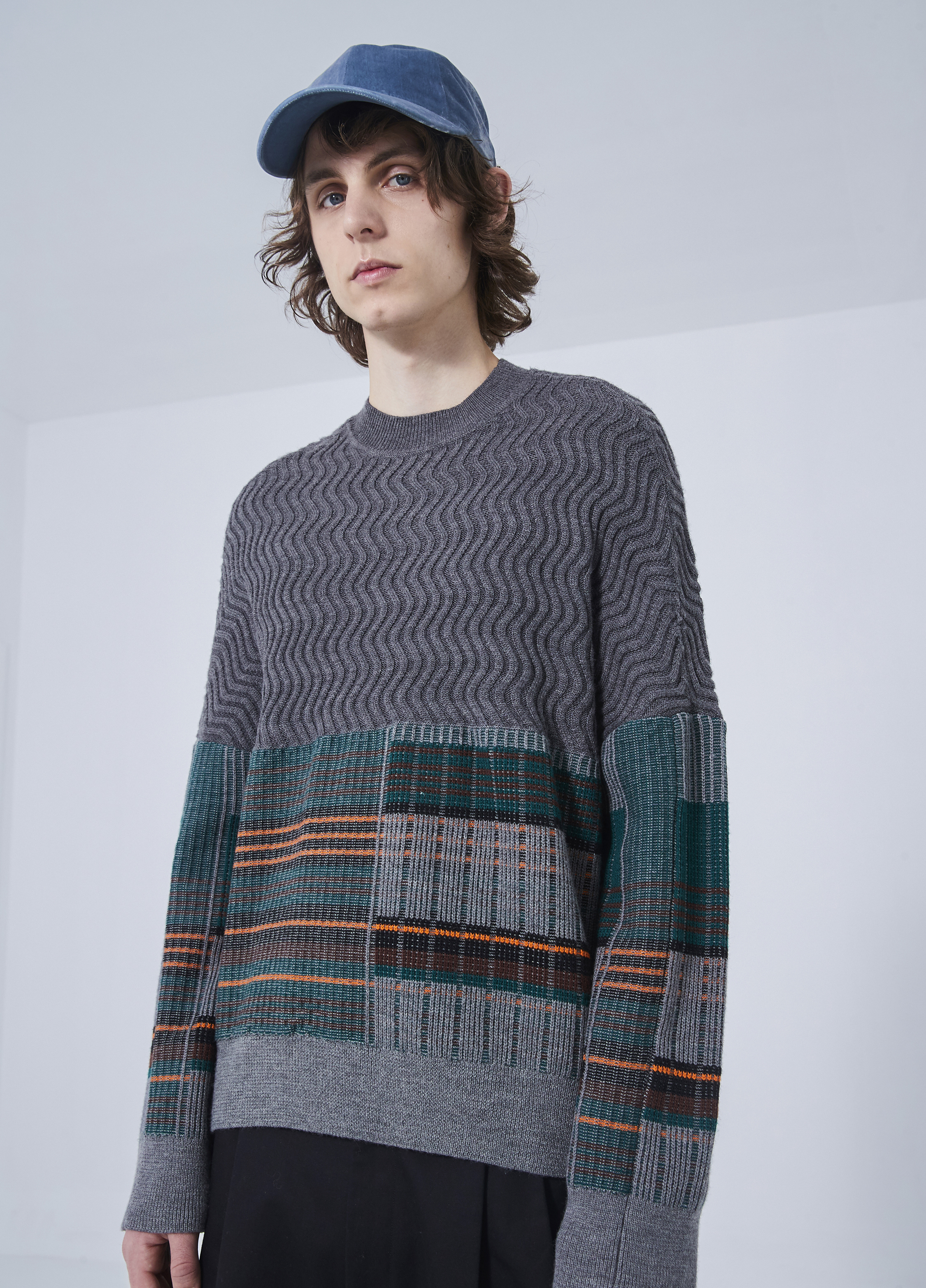 Abstract Plaid Knit Sweater — JNBY