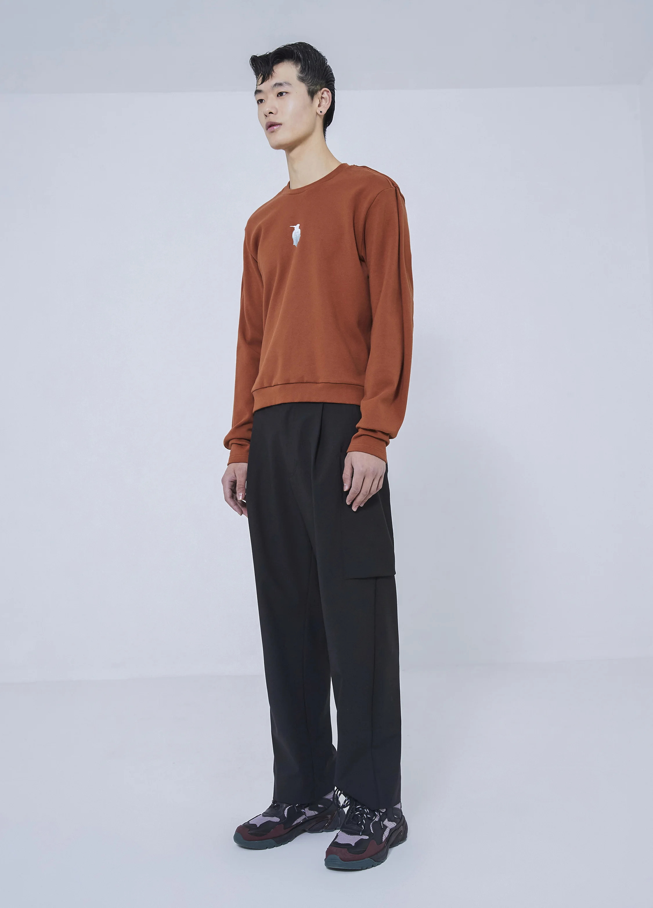 ennoy CREW SWEAT SET UP (GRAY × BLACK) M ASOS DESIGN super oversized boxy fit knitted sweater in gray