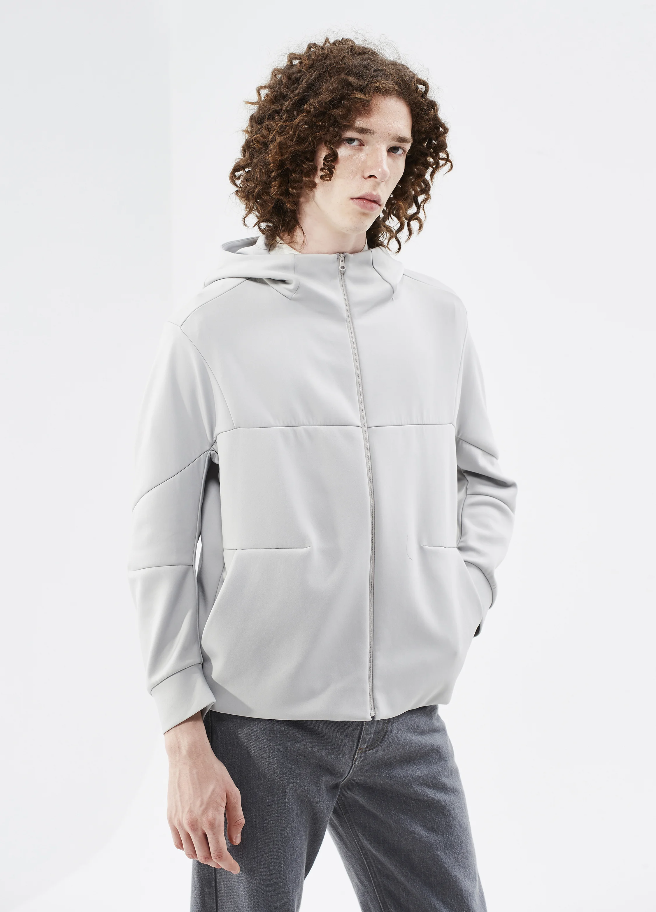 【SATIIIZ】Raf Two-Way Knit Hooded Zip-Up SATIIIZ】Raf Two-Way Knit Hooded Zip-Up South Knitwear