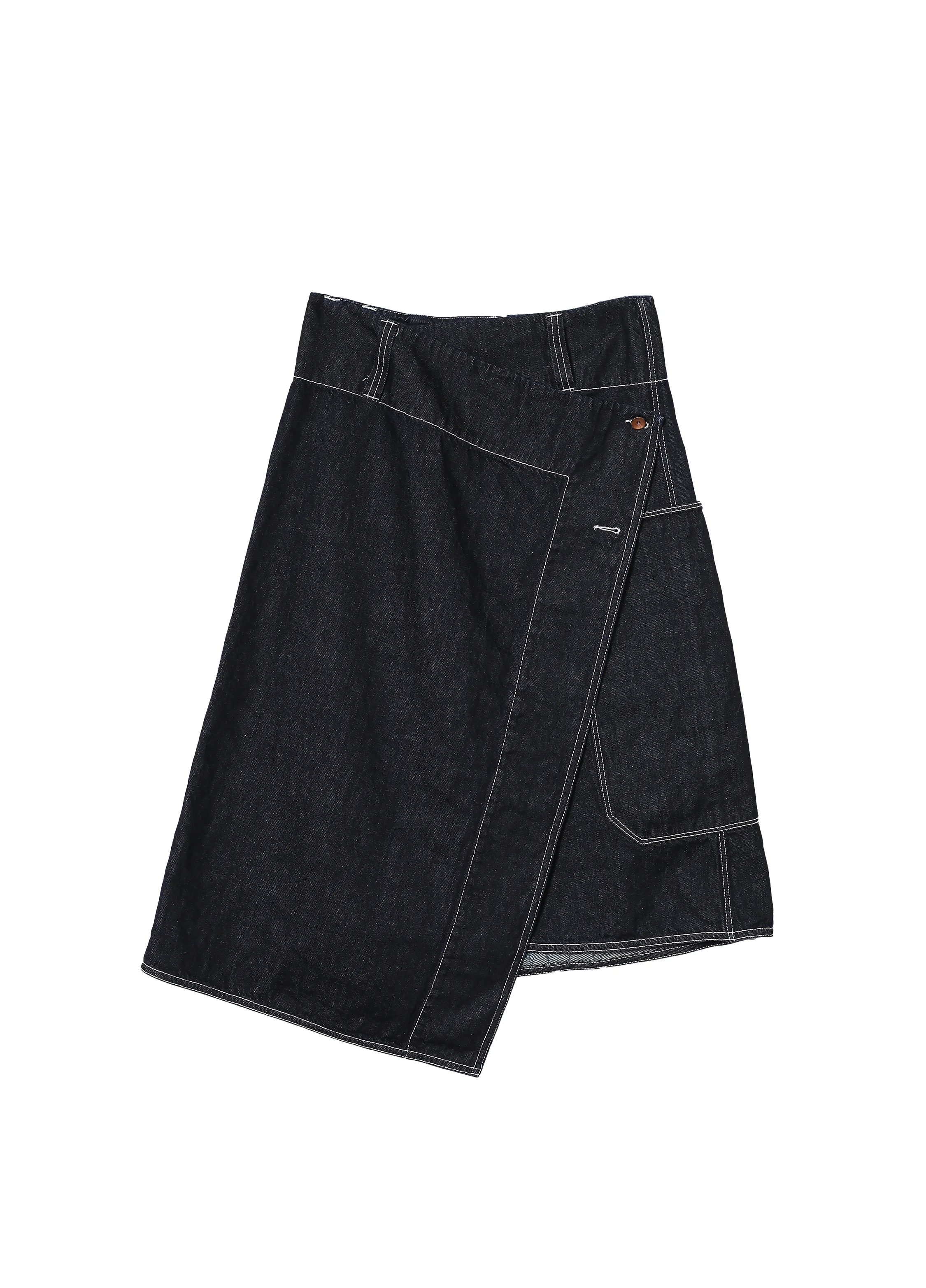 side slit denim skirt