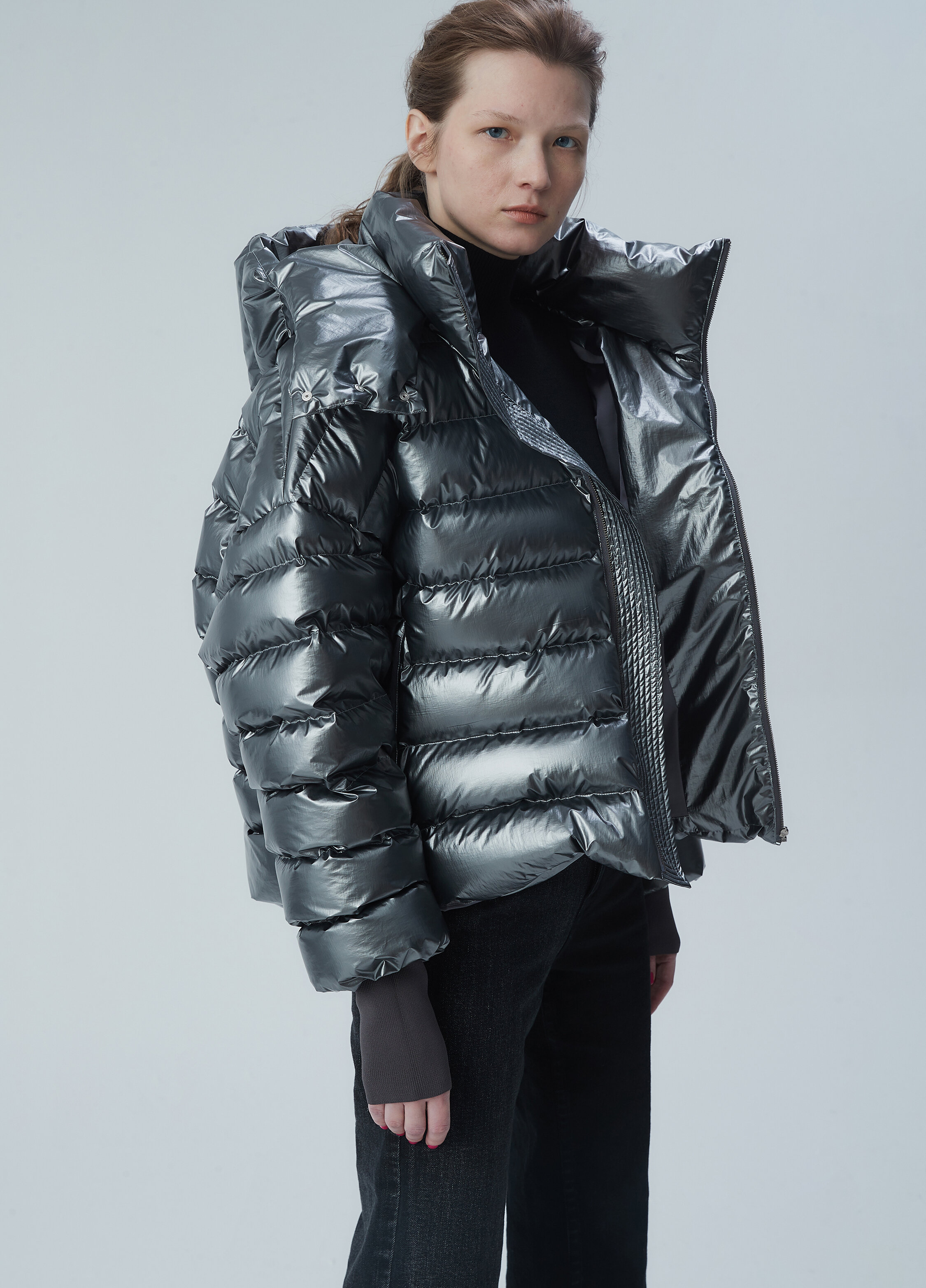 metallic down jacket