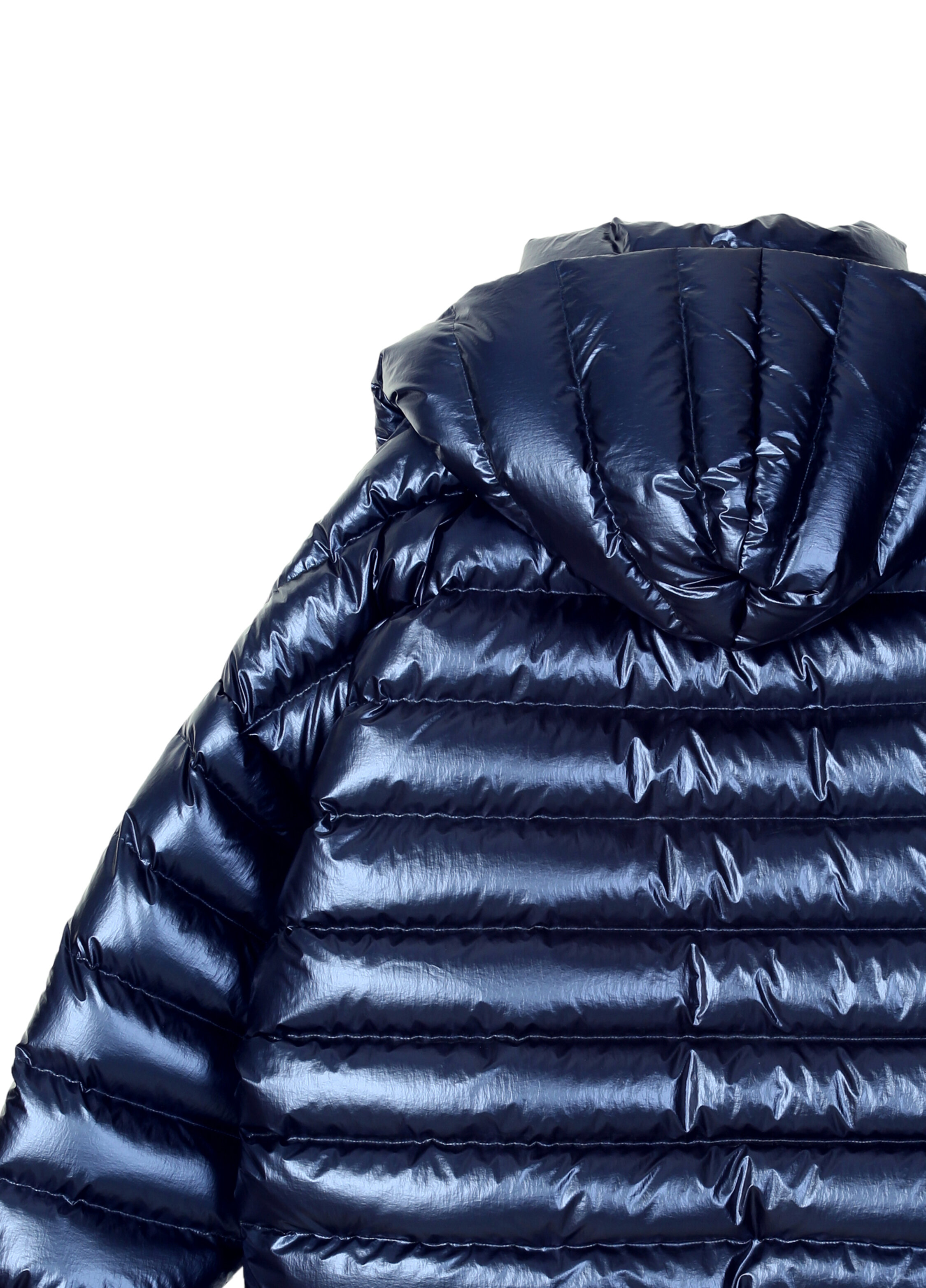Metallic Oversized Down Jacket (Blue) — JNBY