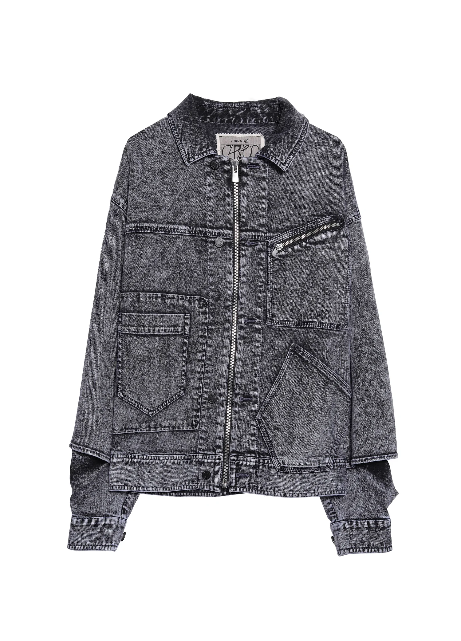 Croquis速写 Denim Jacket with Zipper Design | Runway