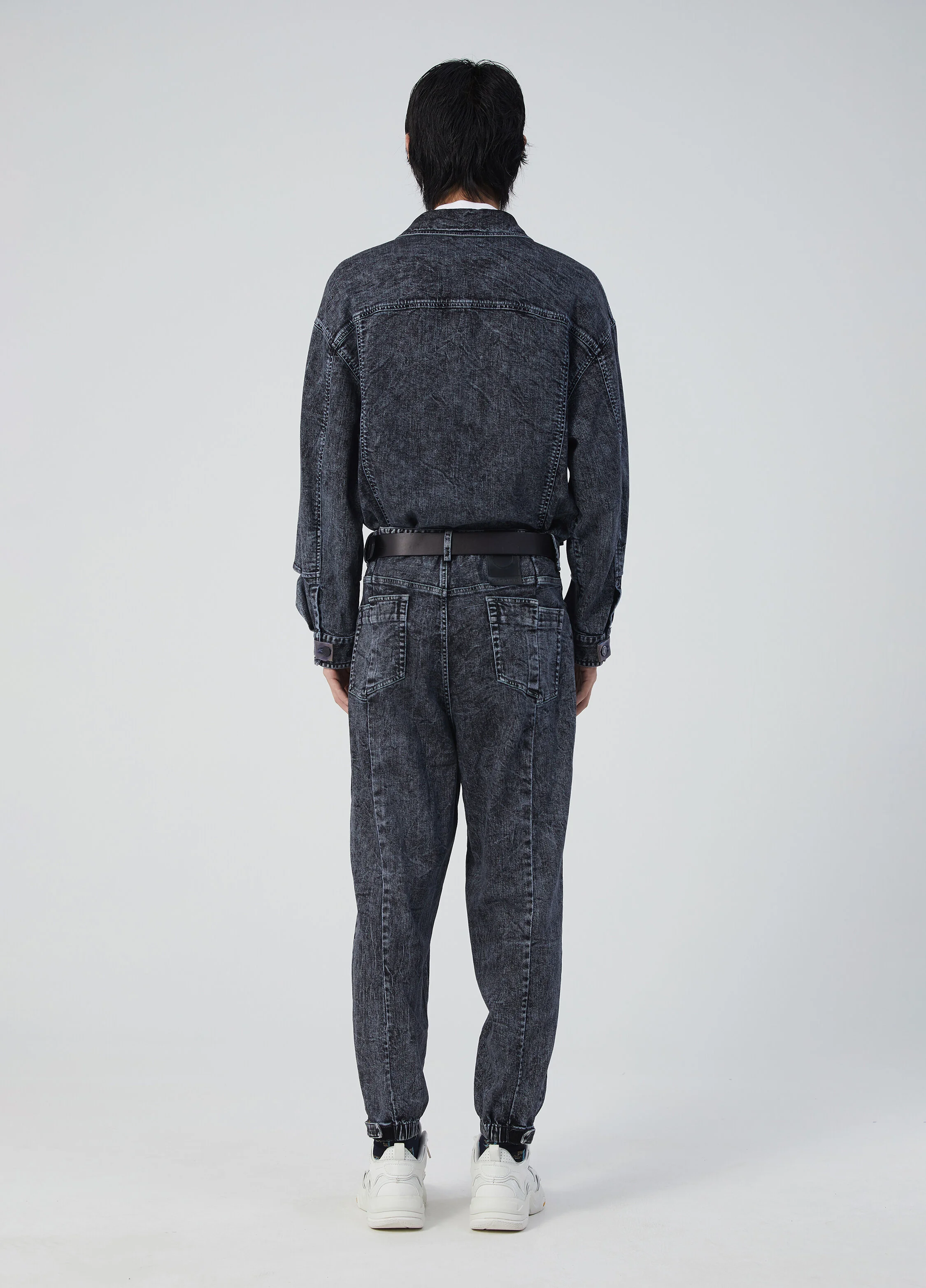 【SATIIIZ】Menver Track Banding Denim Pants Frontwalk Men Denim Pants Thicken Plush Trousers Mid Waist