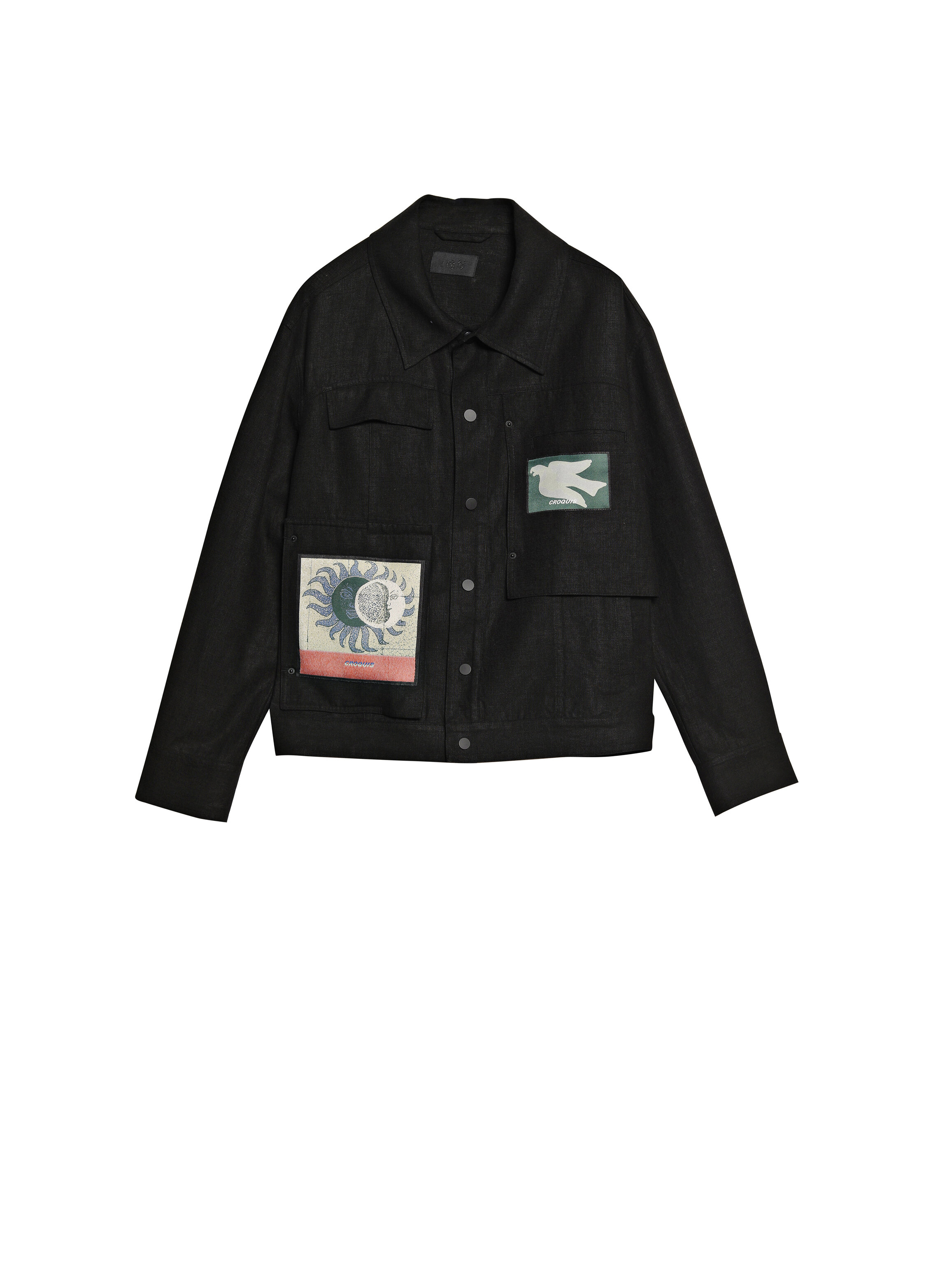 Linen Jacket with patched design