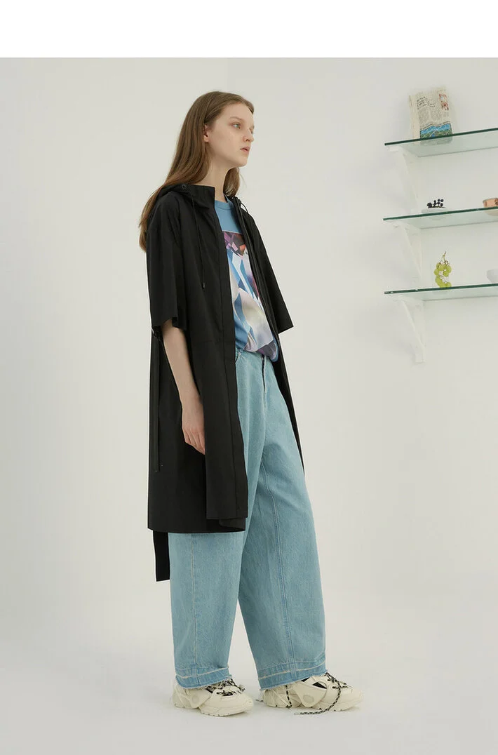 short sleeve long coat