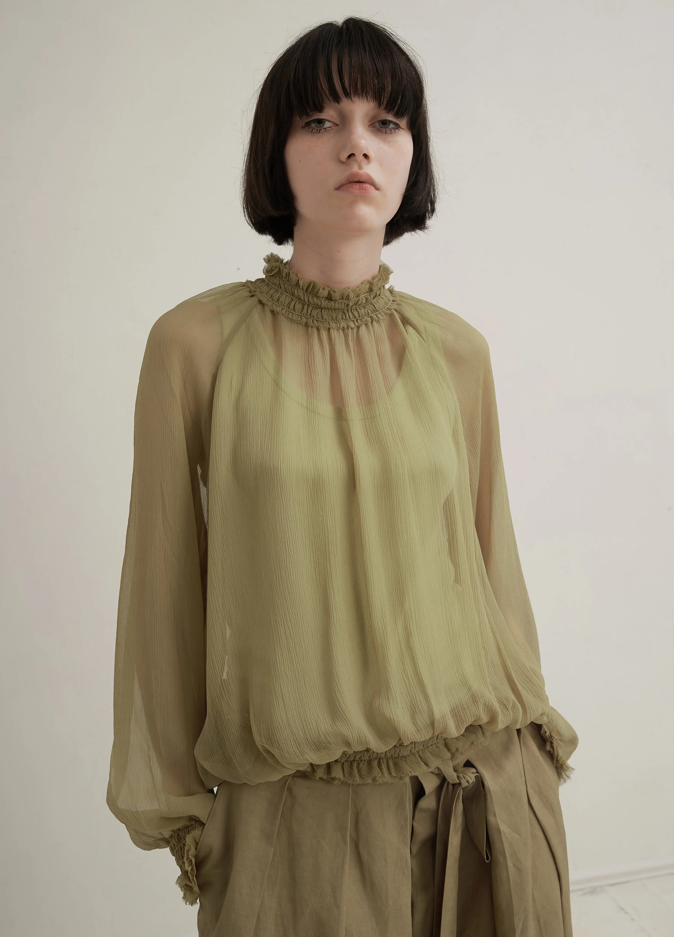 Chiffon Blouse (Black/Khaki/Purple) — AGoodFun (fka JNBY USA)