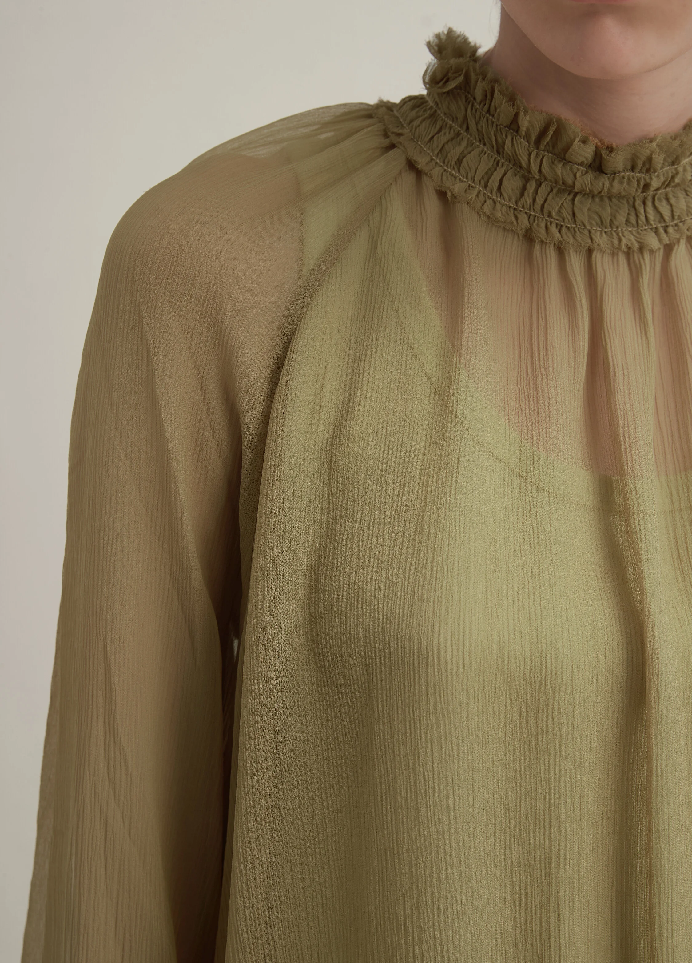 Chiffon Blouse (Black/Khaki/Purple) — AGoodFun (fka JNBY USA)