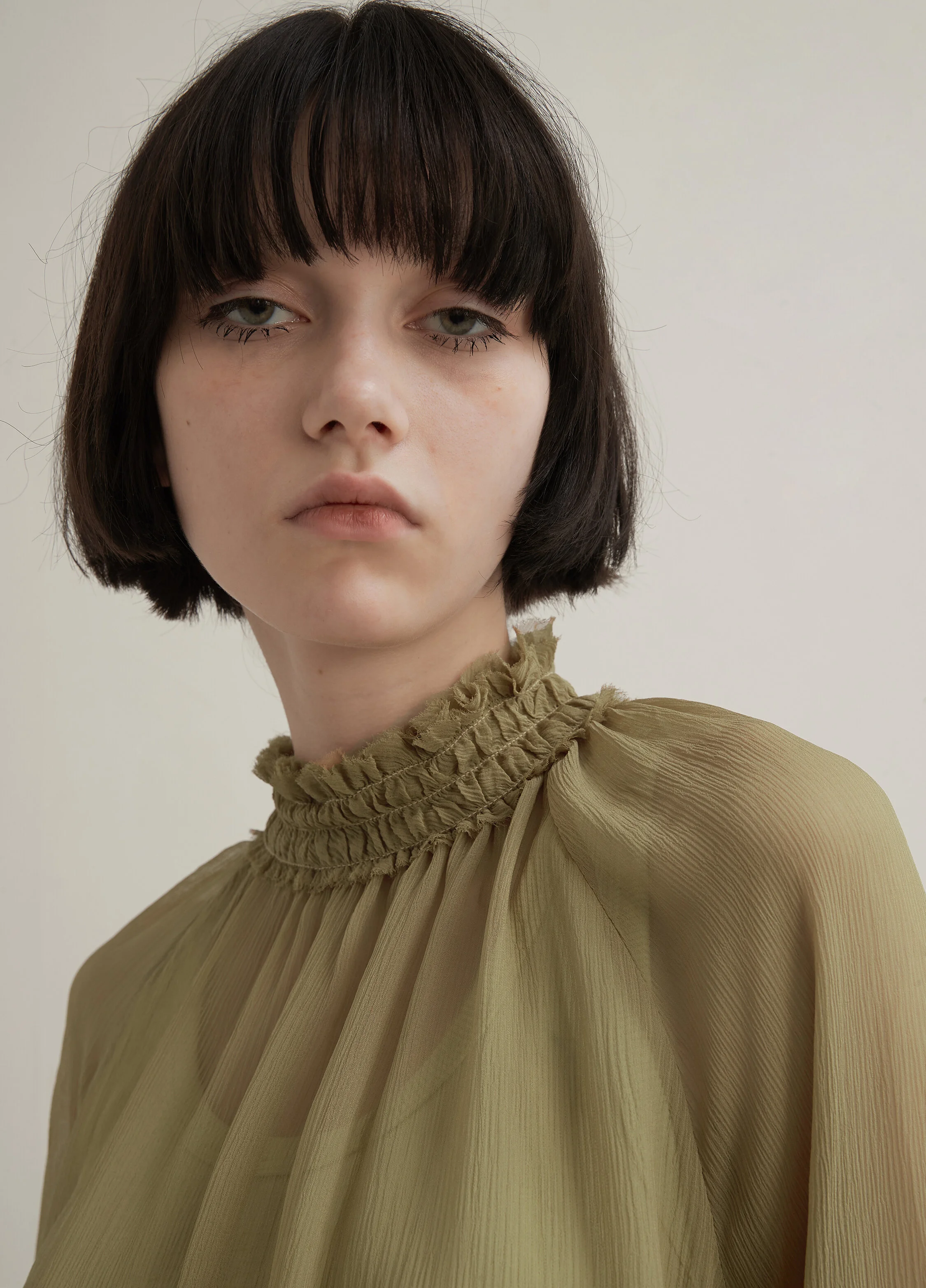 Chiffon Blouse (Black/Khaki/Purple) — AGoodFun (fka JNBY USA)