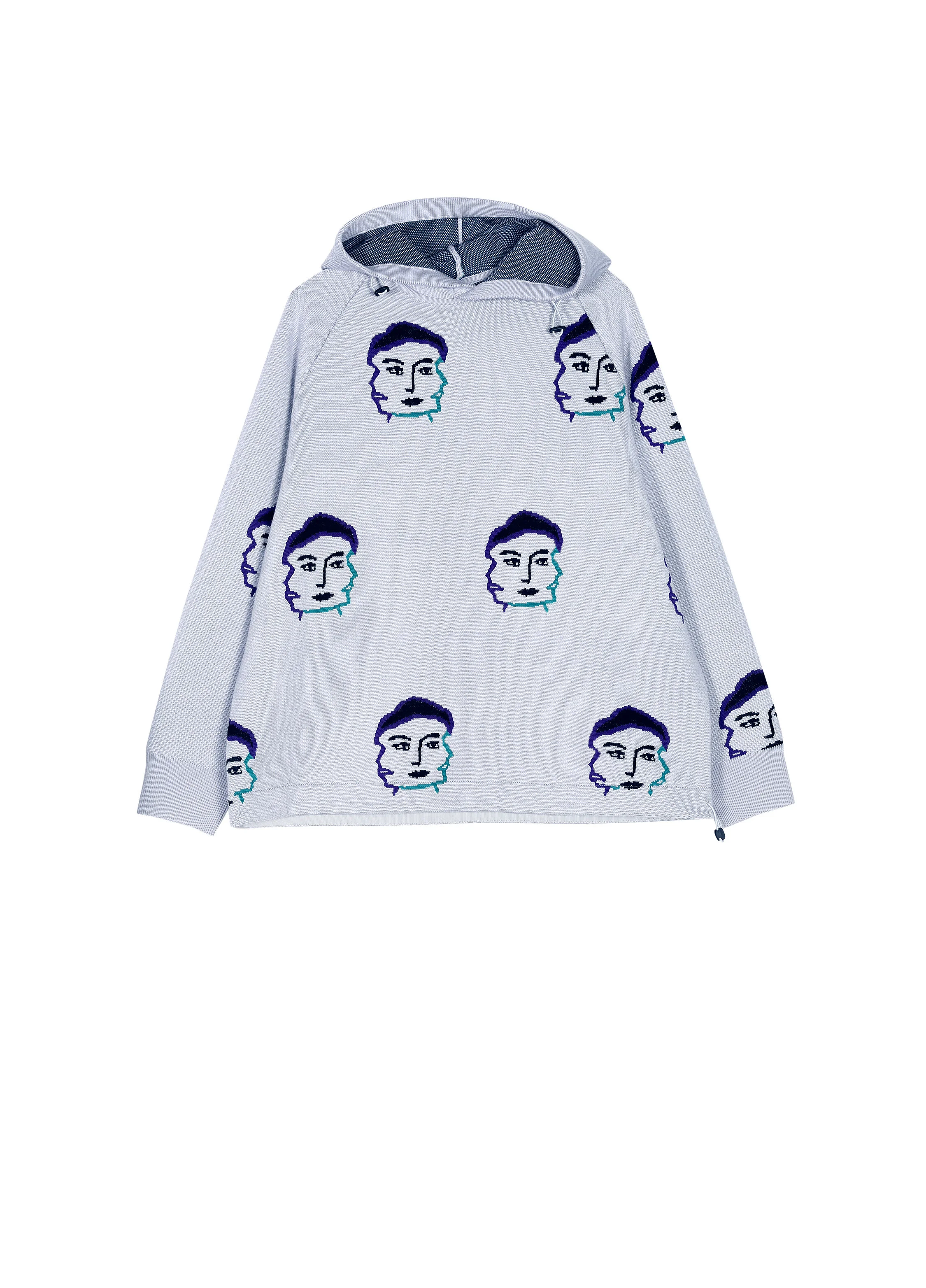 Hoodie with face pattern