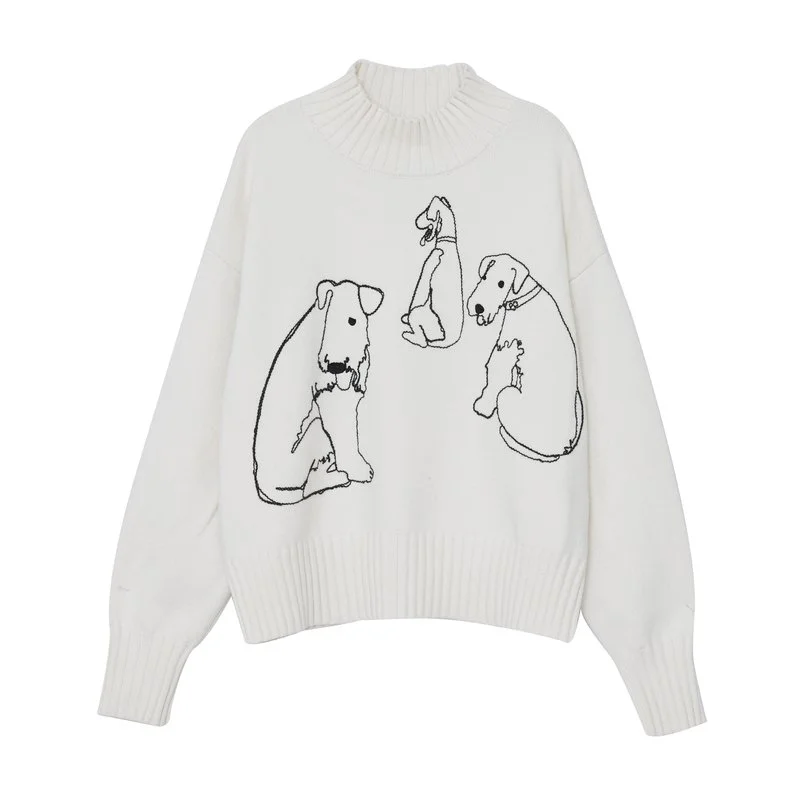 Embroidered Designer Mid-length Sweater — AGoodFun (fka JNBY USA)