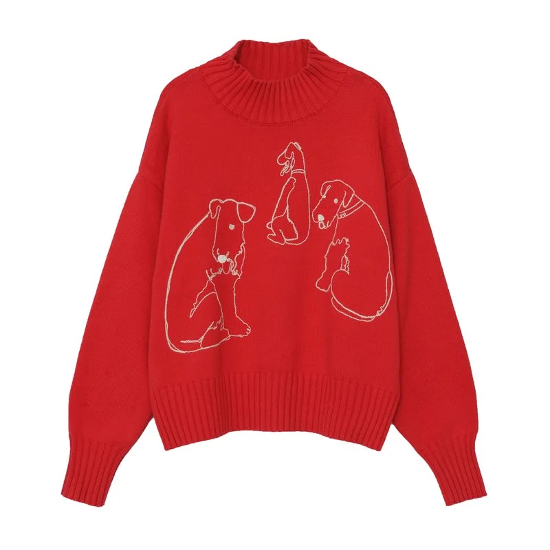 Embroidered Designer Mid-length Sweater — AGoodFun (fka JNBY USA)