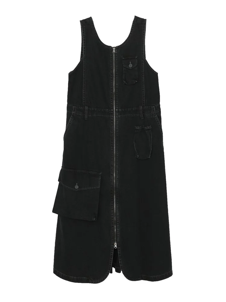 Designer Denim Overall Dress with Vest Pocket AGoodFun Designer Denim Overall Dress with Vest Pocket AGoodFun