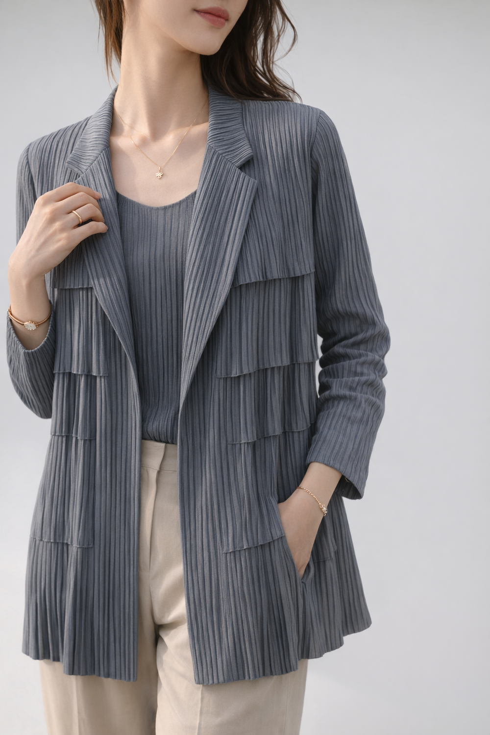 Pleated Draped Jacket — AGoodFun