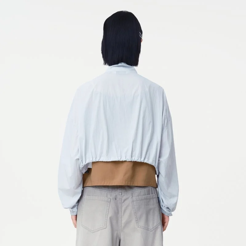 【YOURNUS】Idos Balloon Crop Jacket Embroidered Cropped Jacket with Stand Collar — AGoodFun (fka