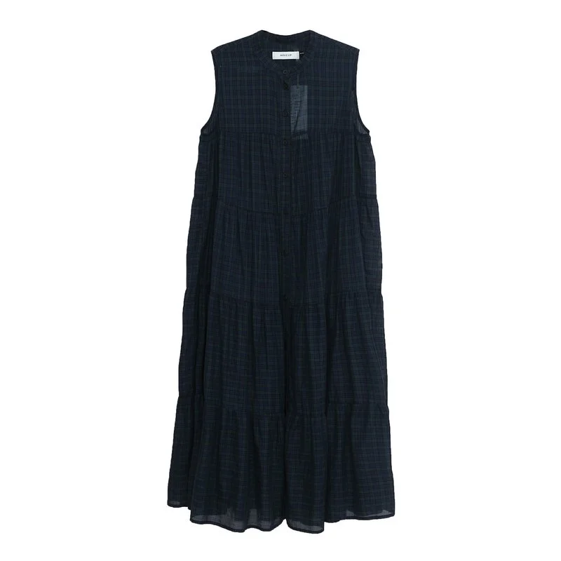Two-piece stand-collar dress with pockets  AGoodFun